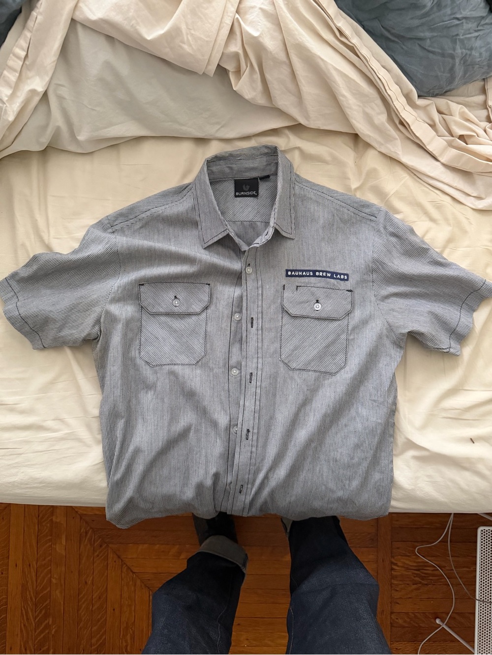 Short-Sleeve Work Shirt - Light Gray
